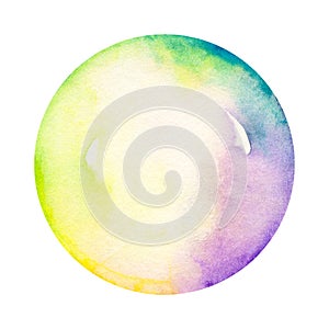 Hand drawn watercolor illustration of soap bubble isolated on a white background.