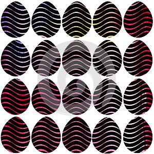 Hand drawn watercolor pattern with Easter eggs.