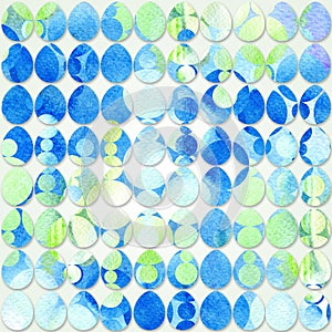 Hand drawn watercolor pattern with Easter eggs.