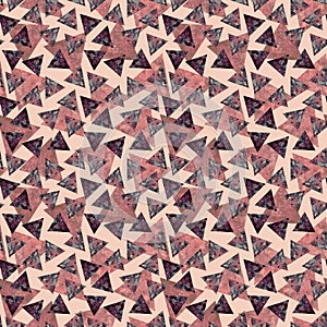 Hand drawn watercolor seamless pattern made of many aquarelle textured triangles