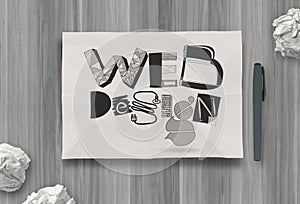 Hand drawn web design diagram