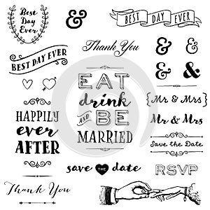 Hand drawn wedding typography