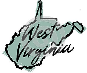 Hand Drawn West Virginia State Design