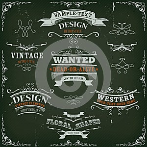 Hand Drawn Western Banners And Ribbons