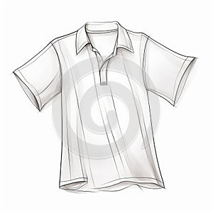 Hand-drawn White Polo Shirt Illustration With Polished Craftsmanship