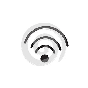 Hand drawn Wifi icon for interface design. Vector wlan access, wireless wifi hotspot signal sign, icon, symbol.doodle