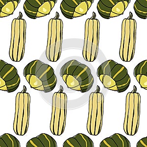 Hand drawn winter squash pattern