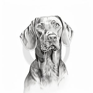 Hand Drawn Wirzhund Dog Portrait In Hasselblad H6d-400c Style