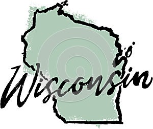 Hand Drawn Wisconsin State Sketch