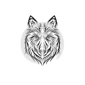 Hand drawn wolf illustration