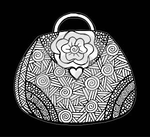 Hand drawn of woman`s handbag