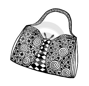 Hand drawn of woman`s handbag