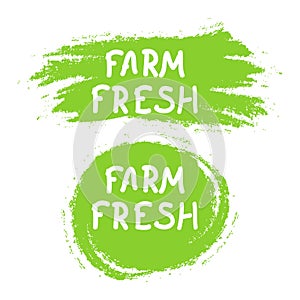 Hand drawn word farm fresh, typography for packaging design.