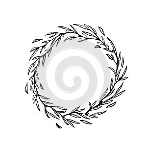 Hand drawn wreath ornament decoration vector