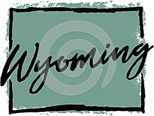 Hand Drawn Wyoming State Design photo