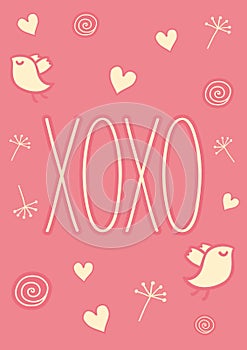 Hand drawn XOXO card