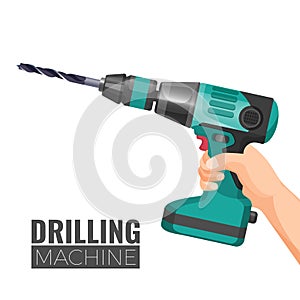 Hand drill or drilling machine fitted cutting or driving tool