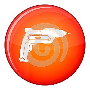 Hand drill icon, flat style