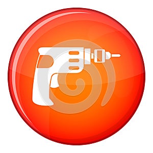 Hand drill icon, flat style