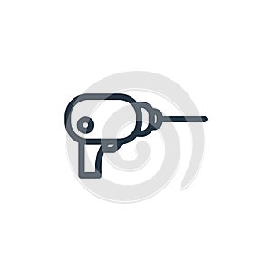 hand drill icon vector from tools concept. Thin line illustration of hand drill editable stroke. hand drill linear sign for use on