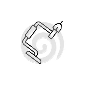Hand drill tool icon. Simple line, outline vector of construction tools icons for ui and ux, website or mobile application