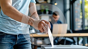 The Hand Dropping Ballot. AI generated