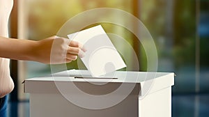Hand dropping vote in ballot
