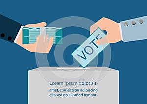 Hand drops voting page into ballot box