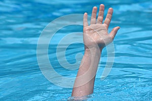 Hand of a drowning person