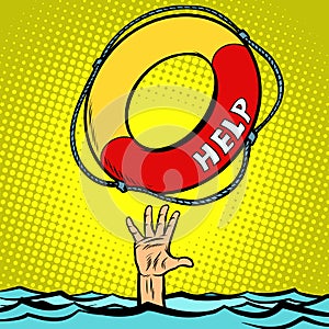 Hand Drowning Rescue Circle Help
