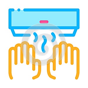 Hand Drying Air Wipe Icon Outline Illustration