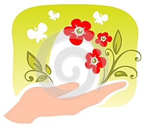 Hand with easter egg