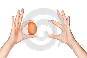 Hand with egg