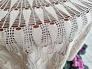 Hand Embroidered Lace Tablecloth