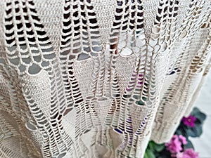 Hand Embroidered Lace Tablecloth