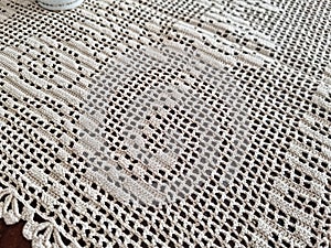 Hand Embroidered Lace Tablecloth
