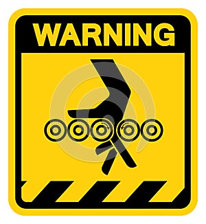 Hand Entanglement Rollers Warning Sign, Vector Illustration, Isolate On White Background Label .EPS10 photo