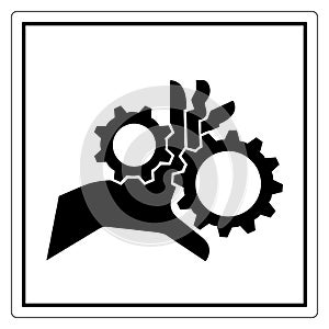 Hand Entanglement Rotating Gears Symbol Sign, Vector Illustration, Isolate On White Background Label .EPS10