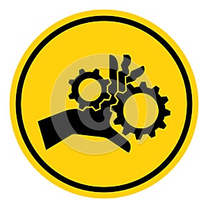 Hand Entanglement Rotating Gears Symbol Sign, Vector Illustration, Isolate On White Background Label .EPS10