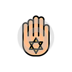 Hand esoteric icon. Simple color with outline vector elements of esoteric icons for ui and ux, website or mobile application