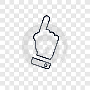 Hand with extended pointing finger concept vector linear icon is