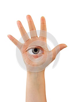 Hand with eye