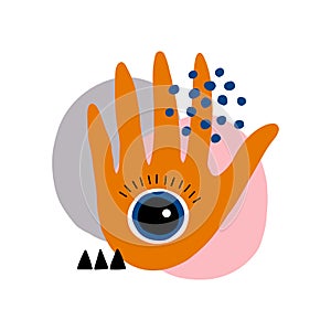 Hand with eye abstract illustration