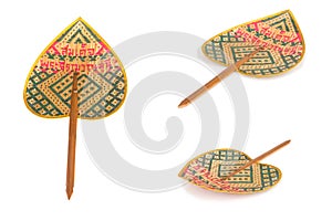 Hand fan isolated on white background thailand