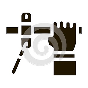 Hand Fastens Pipe Icon Vector Glyph Illustration