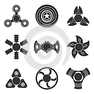 Hand fidget spinner extra vector shape icon set