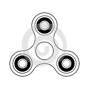 Hand fidget spinner logo. Vector illustration on white background.