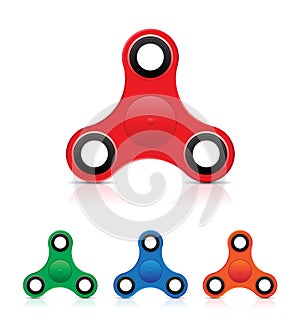 Hand Fidget Spinner Stress Toy - Colorful Vector Illustration