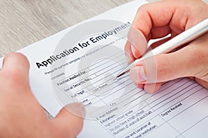 Hand filling application for employment