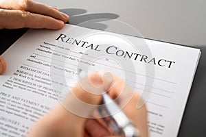 Hand Filling Rental Contract Document